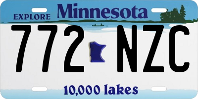 MN license plate 772NZC