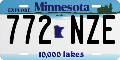 MN license plate 772NZE