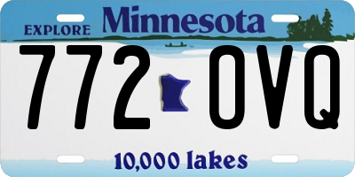 MN license plate 772OVQ