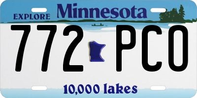 MN license plate 772PCO