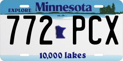MN license plate 772PCX