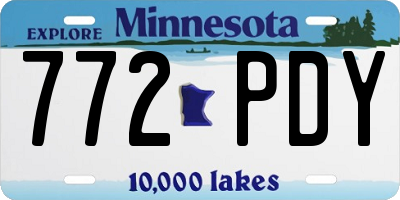 MN license plate 772PDY