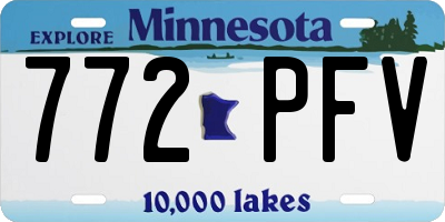 MN license plate 772PFV