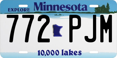 MN license plate 772PJM