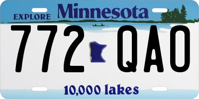 MN license plate 772QAO
