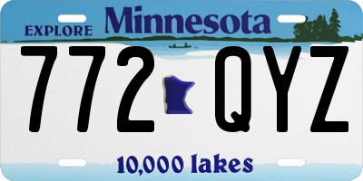 MN license plate 772QYZ