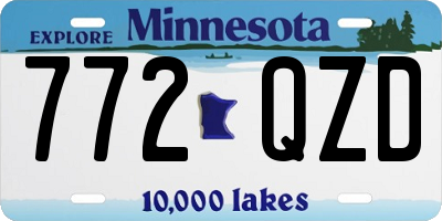 MN license plate 772QZD