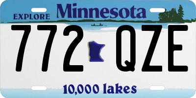 MN license plate 772QZE