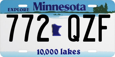 MN license plate 772QZF