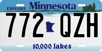 MN license plate 772QZH