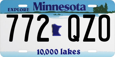 MN license plate 772QZO