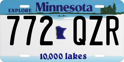 MN license plate 772QZR