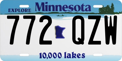 MN license plate 772QZW