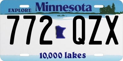 MN license plate 772QZX