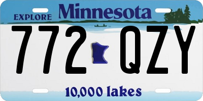 MN license plate 772QZY