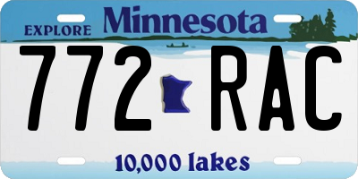 MN license plate 772RAC