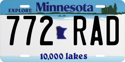 MN license plate 772RAD