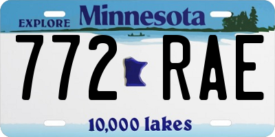 MN license plate 772RAE