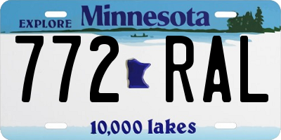 MN license plate 772RAL