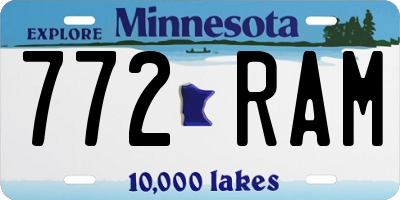 MN license plate 772RAM