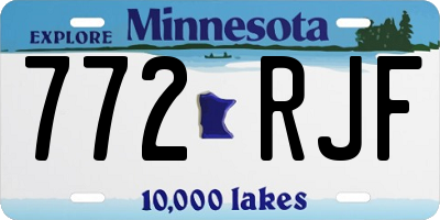 MN license plate 772RJF