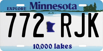 MN license plate 772RJK
