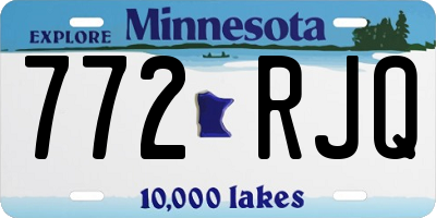 MN license plate 772RJQ