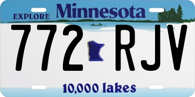 MN license plate 772RJV