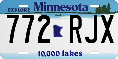 MN license plate 772RJX