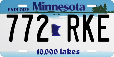 MN license plate 772RKE