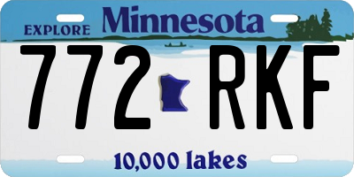 MN license plate 772RKF
