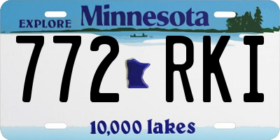 MN license plate 772RKI