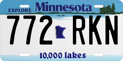 MN license plate 772RKN