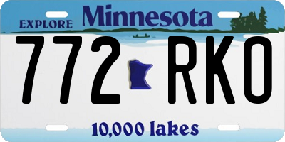 MN license plate 772RKO