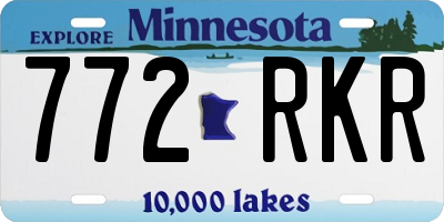 MN license plate 772RKR