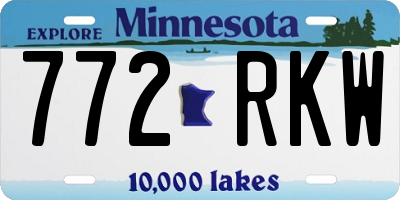 MN license plate 772RKW