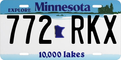MN license plate 772RKX
