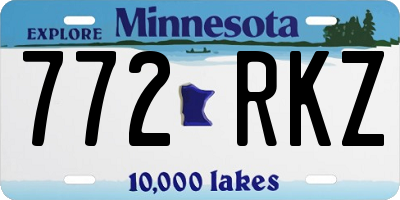 MN license plate 772RKZ