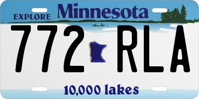 MN license plate 772RLA