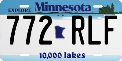 MN license plate 772RLF