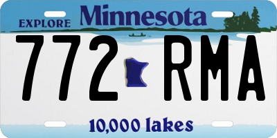 MN license plate 772RMA