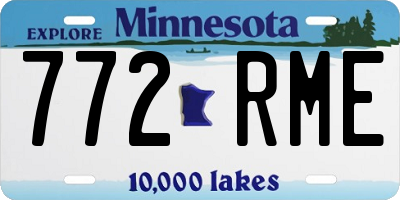 MN license plate 772RME