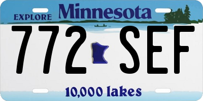 MN license plate 772SEF