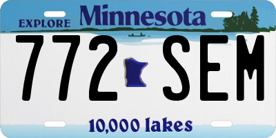 MN license plate 772SEM