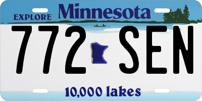 MN license plate 772SEN