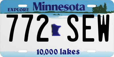 MN license plate 772SEW