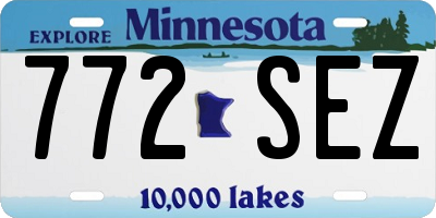 MN license plate 772SEZ
