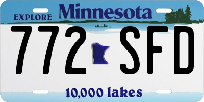 MN license plate 772SFD