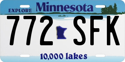 MN license plate 772SFK