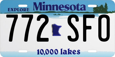 MN license plate 772SFO